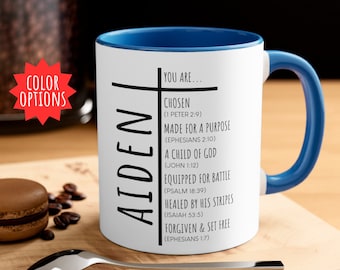 Personalized Christian Mug for Men, Religious Gifts, Sympathy Gift,Birthday Gift,Pastor Gifts,Youth Pastor,Christian Coffee Cup, Bible Verse