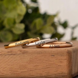 Custom Stackable Rings, Custom Delicate Name Ring, Skinny Custom Ring, Bridesmaid Gifts, Baby Name Mom Gift, Mothers Day Gift, Gift for Moms