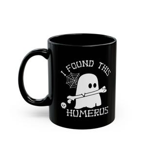 Ik vond deze opperarmbeen geest koffiemok, Halloween-mok, Halloweencadeau en -decor, grappige Halloween-mok, Halloween-koffiekop, spookzwarte mok Zwart