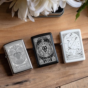 Zodiac Card Lighters, Zodiac Gift, Horoscope Tarot Card Star Sign, Lighters for Her, Zodiac Lighters, Leo, Libra, Sagittarius, Gemini, Aries