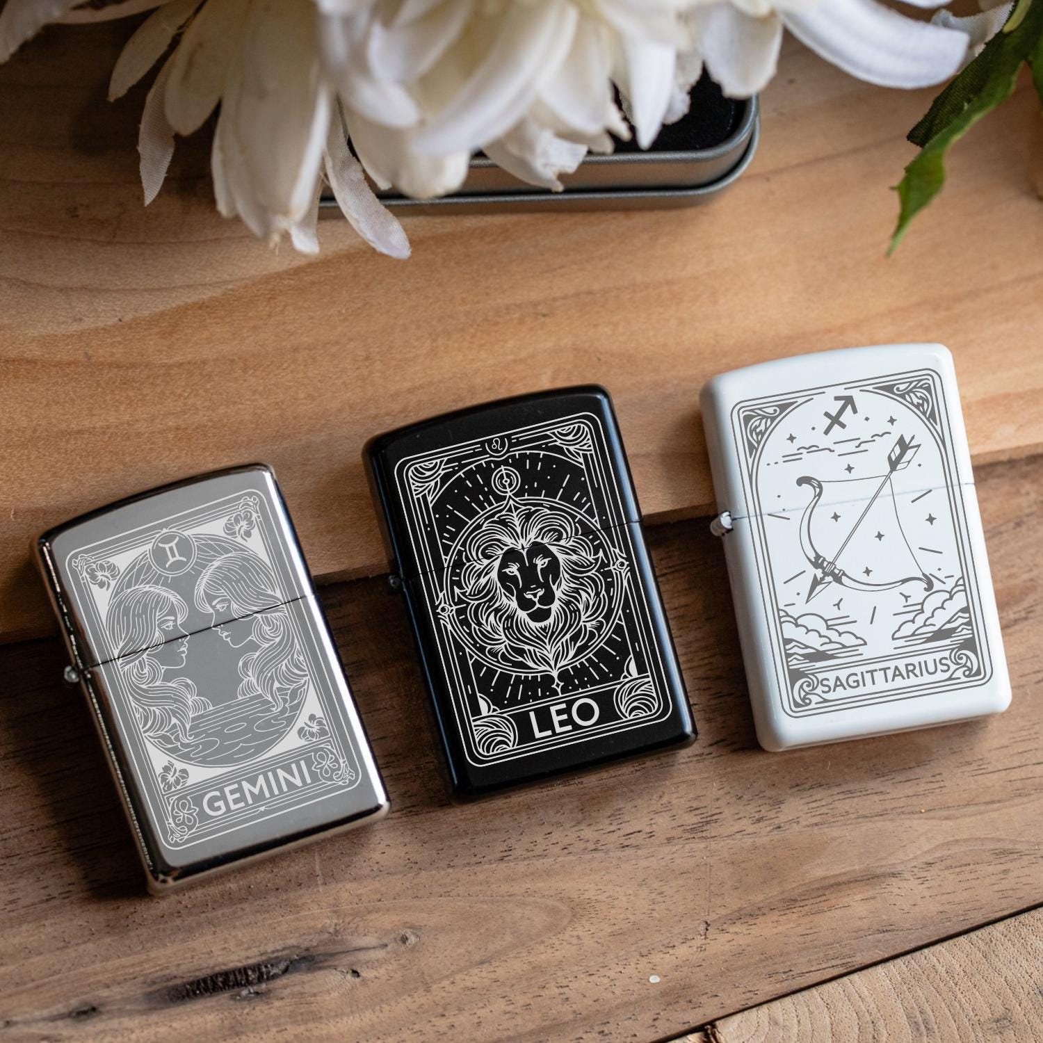 Zodiac Card Lighters, Zodiac Gift, Horoscope Tarot Card Star Sign, Lighters for Her, Zodiac Lighters, Leo, Libra, Sagittarius, Gemini, Aries