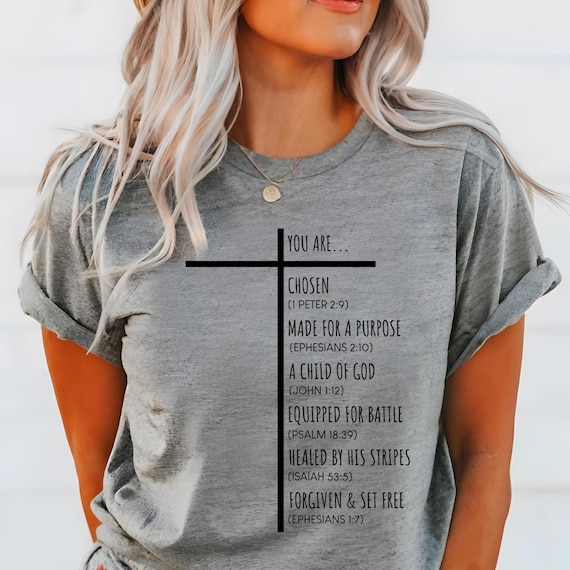 Christian Shirt for Women, Scripture Shirts Men, Religious Shirt, Christian Gifts, Bible Verse Shirt, Christian Tshirt, Tee, Short Sleeve