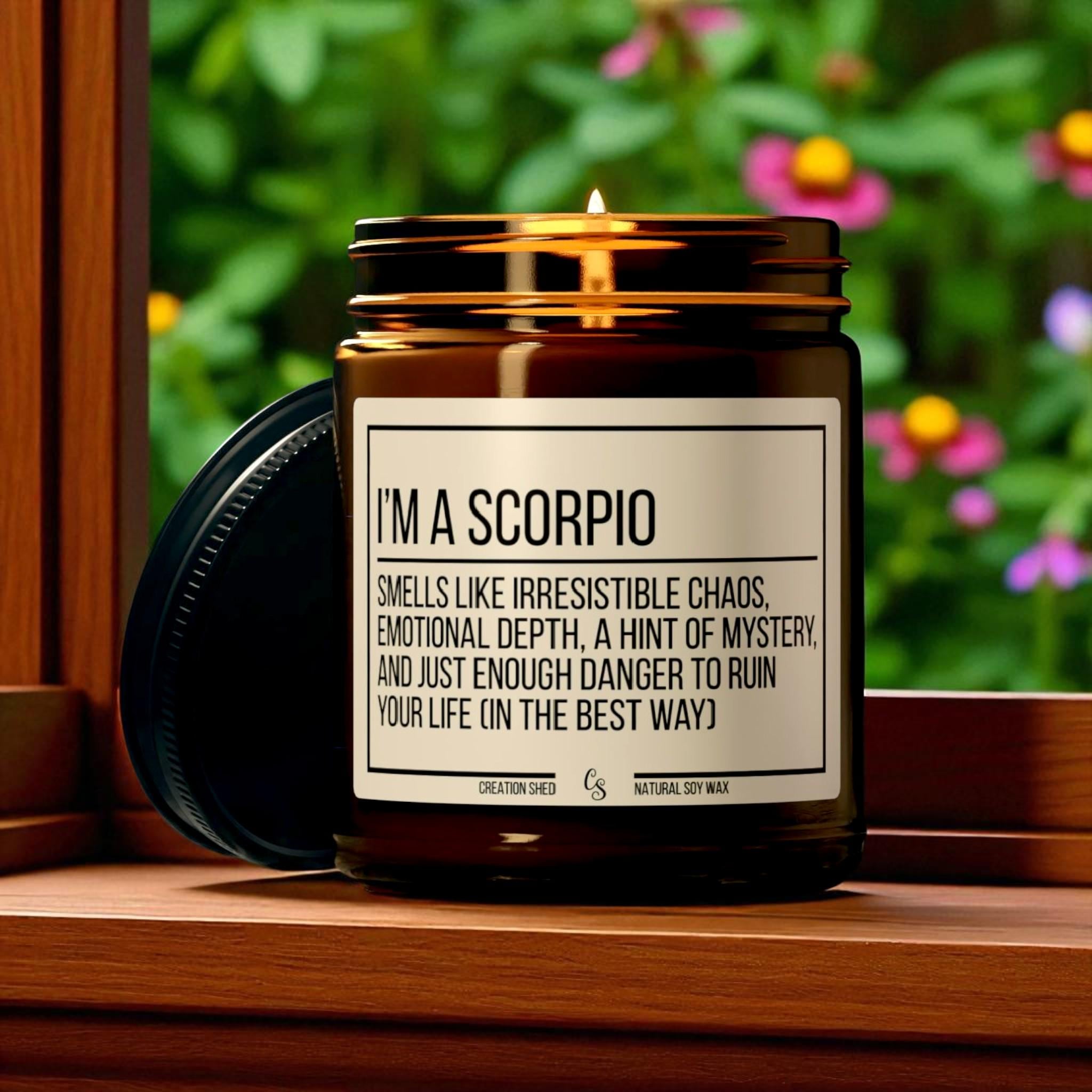 Funny Scorpio Candle, Scorpio Zodiac Gift, Scorpio Scented Candle