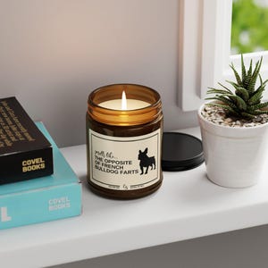 French Bulldog Gifts, Funny French Bulldog Candle, Funny French Bulldog Gift, French Bulldog Mom, Bulldog Owner Gift, Bulldog Farts Candle image 3