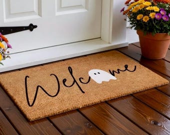 Halloween Doormat, Ghost Welcome Mat, Halloween Decor Outdoor, Boo Doormat, Halloween Decor, Funny Door Mats, Funny Halloween Doormat