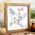 Personalized Mom Holding Kids Hands Sign, Mothers Day Gift Personalized Gift for Mom with Kids Names Rustic Framed Wooden Sign for Mom Gifts