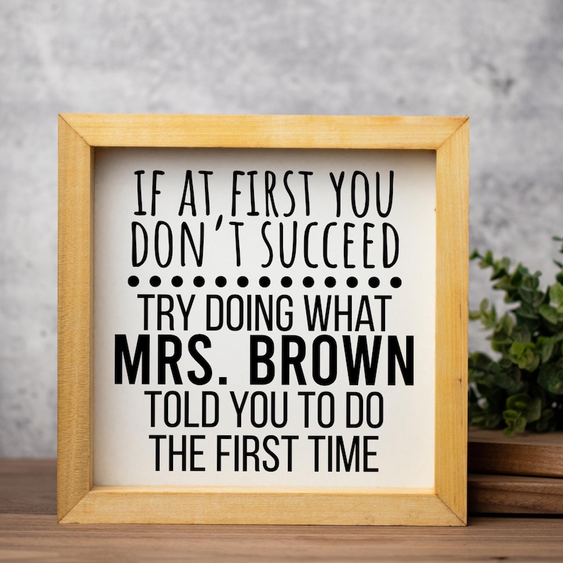 Funny Teacher Classroom Sign, Personalized Gift for Teacher, Classroom Decor, Teacher Gift Ideas, Math Teacher, Teacher Appreciation Gift Natural