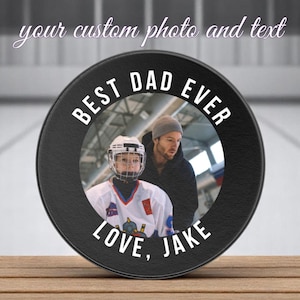 Custom Photo Hockey Puck, Fathers Day Hockey Gift, Hockey gifts, Personalized Hockey Puck, Custom photo hockey puck, hockey fan Gift