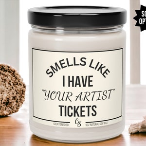 Smells like I Have Tickets Candle, Tickets Gift, Personalized Tickets, Surprise with Tickets, Concert Tickets Gift, Concert Christmas image 1