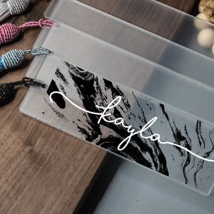 Personalized Bookmark, Acrylic Book Mark, Bookmark Personalized, Custom Bookmark for Women, Book Lover, Reader Gift, Bookmark with Tassel