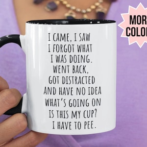 Caneca Eu Vim, Eu Vi, Esqueci o Que Estava Fazendo, Caneca A Mente Divagante da Vovó, Presente Engraçado para Pessoas Distraídas, Presente da Vovó do Neto