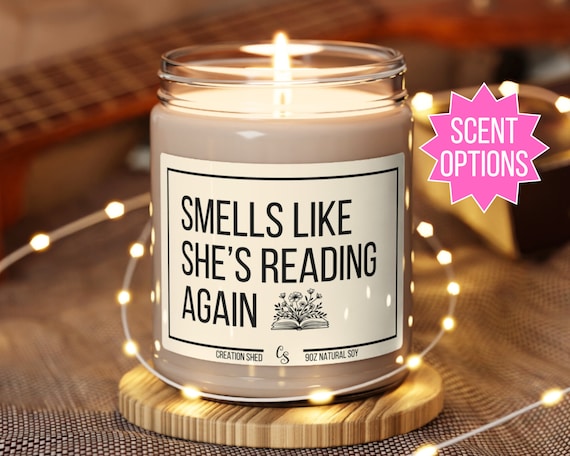 Personalized Reader Gift Funny Candle Birthday Gifts for Her Book Lover Bookstore Library Custom Gift for Friend Avid Reader Bookworm Gift