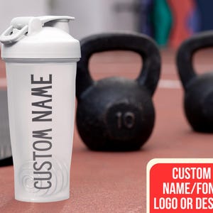 Personalized Shaker Cup, Name Protein Shaker Bottle Gifts Ideas For Gym Lover Workout Work Out Water Includes Metal Shaker Ball For Mixing
