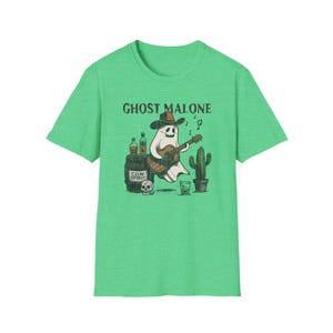Ghost Malone Shirt, Halloween Shirt, Cute Ghost Shirt, Funny Halloween Tshirt, Stay Spooky, Spooky Shirt,Fall Shirts,Trendy Shirts for Women Heather Irish Green
