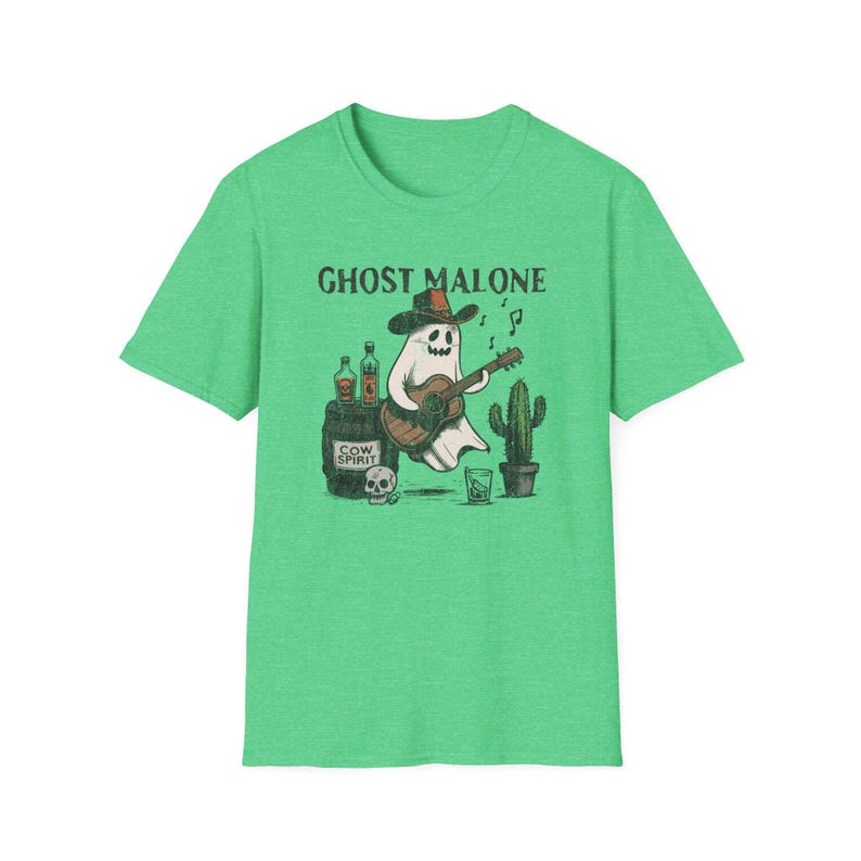 Ghost Malone Shirt, Halloween Shirt, Cute Ghost Shirt, Funny Halloween Tshirt, Stay Spooky, Spooky Shirt,Fall Shirts,Trendy Shirts for Women Heather Irish Green