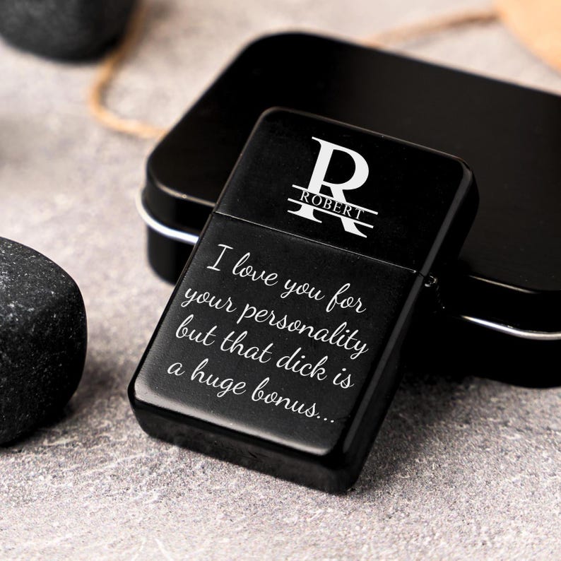 Personalized Engraved Lighter, Valentines Day Gift for Him, Funny Lighter, custom lighter, engraved lighter, Boyfriend gift, Husband Gift immagine 1