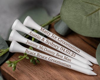 Personalized Golf Tees with Names, Personalized Golf Tees - Laser Engraved Golf Tee - Custom Golf Tees, wedding golf tees, custom golf gift