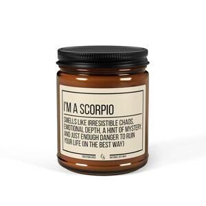 Bougie drôle de Scorpion, cadeau du zodiaque Scorpion, bougie parfumée Scorpion, cadeau d'anniversaire, cadeaux Scorpion, cadeau pour Scorpion, cadeau bougies unique image 4