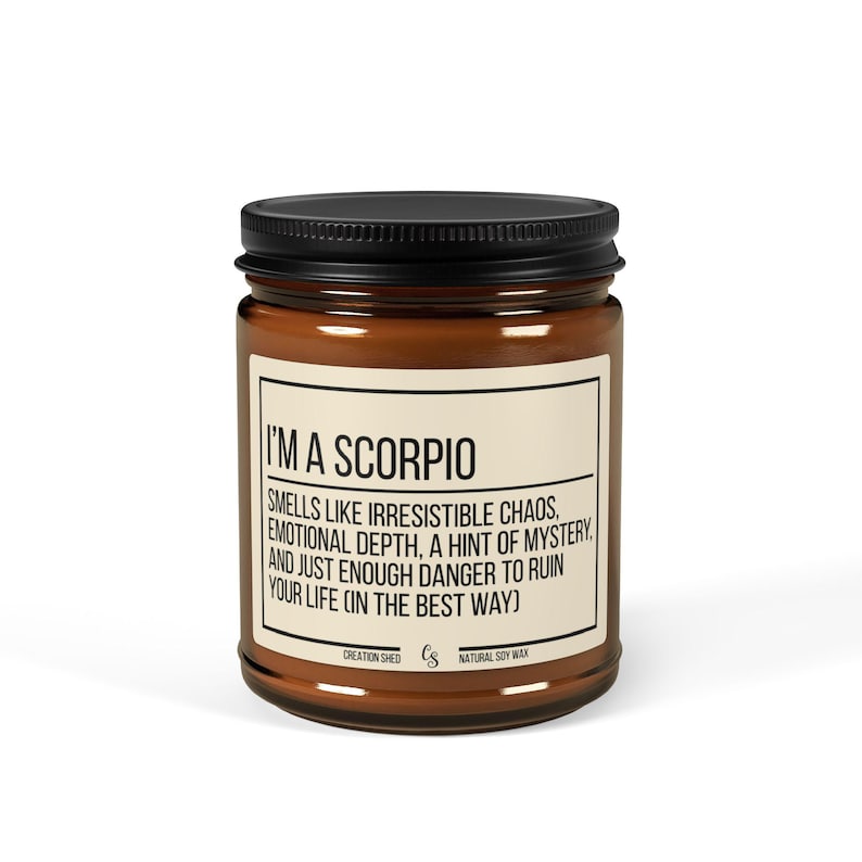 Bougie drôle de Scorpion, cadeau du zodiaque Scorpion, bougie parfumée Scorpion, cadeau d'anniversaire, cadeaux Scorpion, cadeau pour Scorpion, cadeau bougies unique image 4