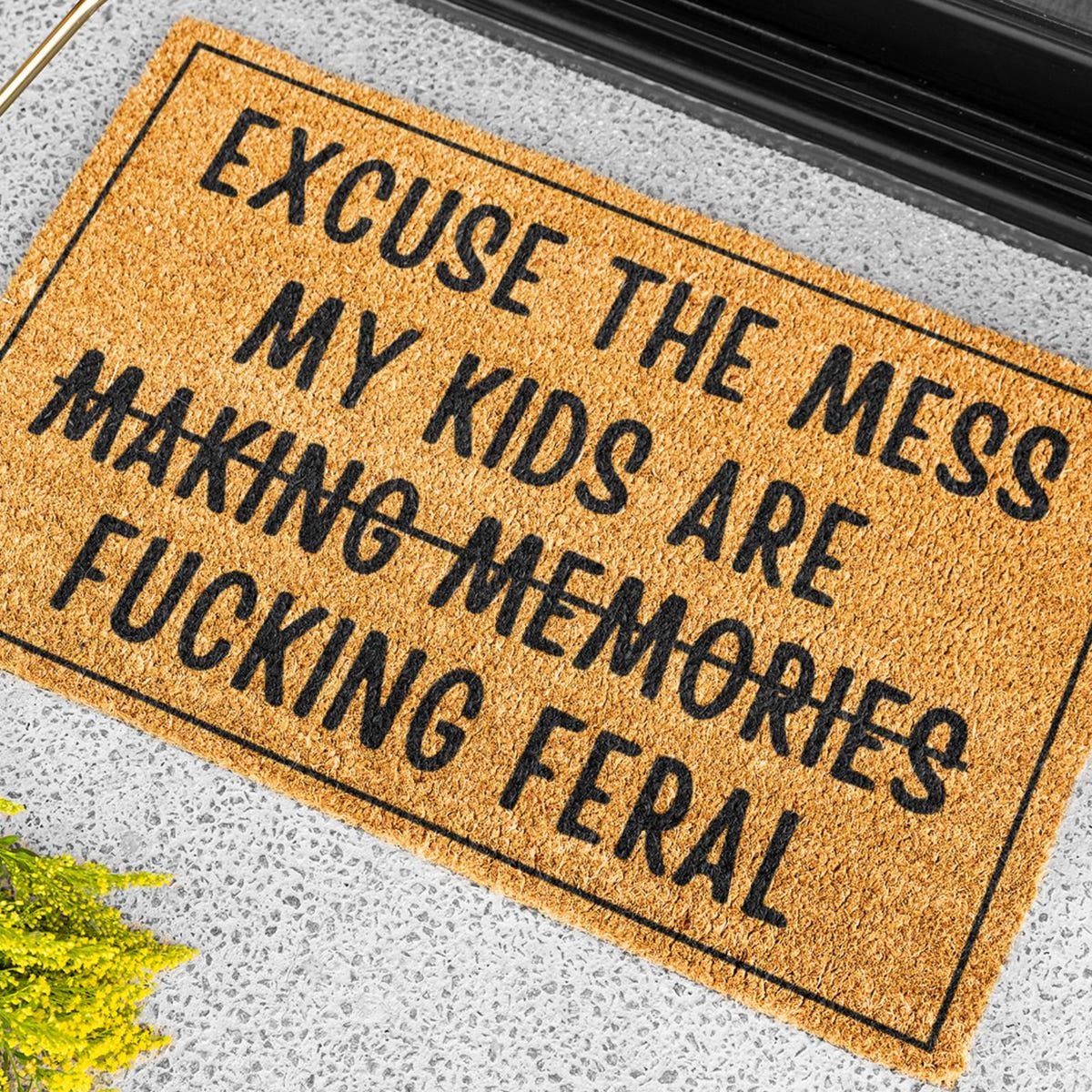 Excuse The Mess My Kids Are Feral, Custom Door Mat, Funny Welcome Mat, Gift for mom with feral kids, Funny Doormat, Mothers day Gift