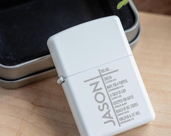 Personalized Christian Lighter for Men, Groomsmen Gifts, Religious Gift, Christian Gifts, Christian Groomsman Gift, Engraved Lighter for Men