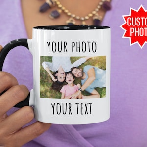 Mug à café personnalisé avec photo, tasse à café avec photo personnalisée, cadeau d&#39;anniversaire pour lui/elle, mug personnalisable avec logo et texte pour homme et femme