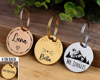 Cat Tag Cat Collar Tag Personalized Cat Tag Custom Cat Collar Tag Cat ID Tag Cat Name Tag Engraved Cat Tag Cat Gifts New Cat Gift Ideas