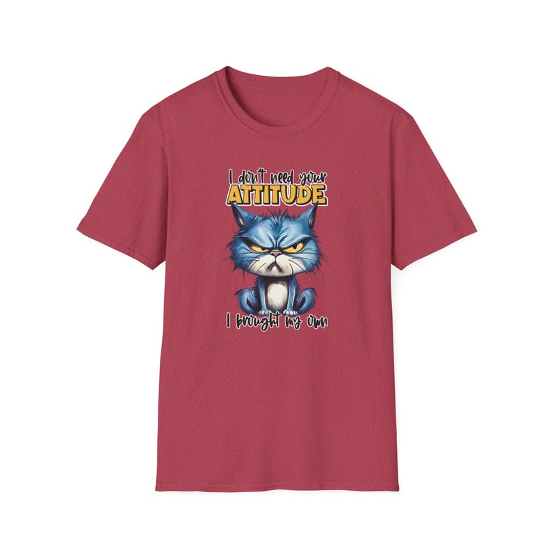 Ik heb je houding niet nodig, ik heb mijn eigen shirt meegenomen, grappige kat tshirt, schattige kat tee, sarcasme T-shirt, grappige kat cadeau, kattenliefhebber cadeau voor haar afbeelding 9