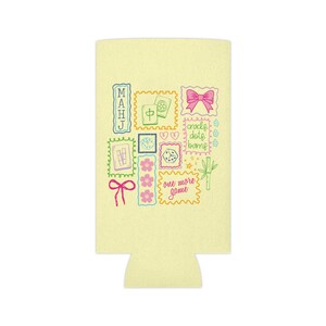 Enfriador de latas de Mahjong, Regalo para noche de juegos, Regalo de Mahjong, Regalo para anfitrión de Mahjong, Recuerdos para fiestas de Mahjong, Regalo para fiestas, Regalos de Mahjong Slim Can
