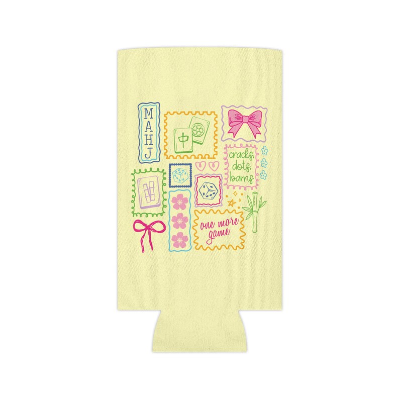 Enfriador de latas de Mahjong, Regalo para noche de juegos, Regalo de Mahjong, Regalo para anfitrión de Mahjong, Recuerdos para fiestas de Mahjong, Regalo para fiestas, Regalos de Mahjong Slim Can