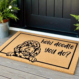 How Doodle You Do Doormat, Goldendoodle, Labradoodle, Dog Gift, Dog Decor, Dog Rug Welcome Mat, Dog Saying, Dog Lover Gift, Doodle Gifts