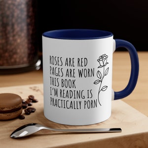 Smut Readers Mug, Funny Reading Mug, Spicy Book Lovers Mug, Roses are Red Mug, Smut Reader Gift, Spicy Book Gift, Funny Gift for Mom or Her Navy
