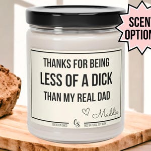 Personalized Stepdad candle gift, bonus dad, Gift for dad, thoughtful special gift for dad, fathers day, dads birthday, fathers day gift