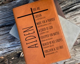 Journal chrétien personnalisé pour homme, cahier de journal biblique, cadeau religieux, cadeaux de première communion, cadeaux de pasteur, retraite, anniversaire,