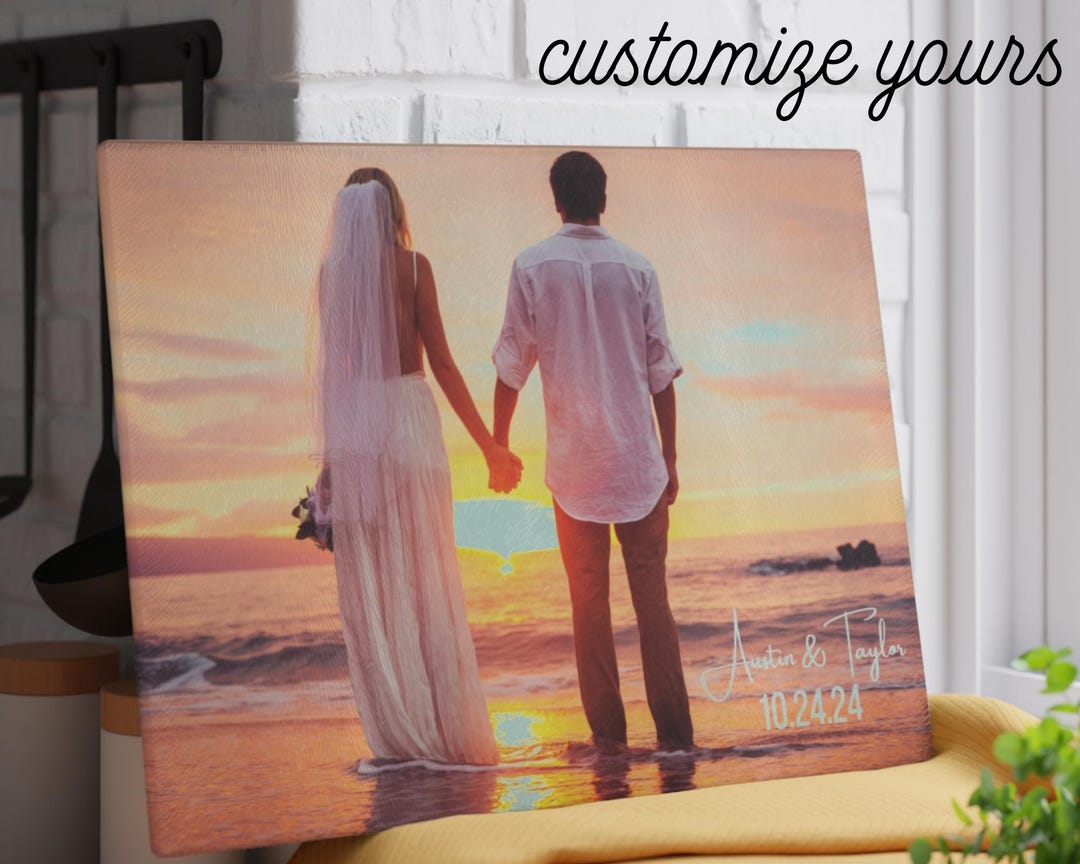 Custom Photo Cutting Board, Your Wedding Photo Cutting Board, Wedding ...