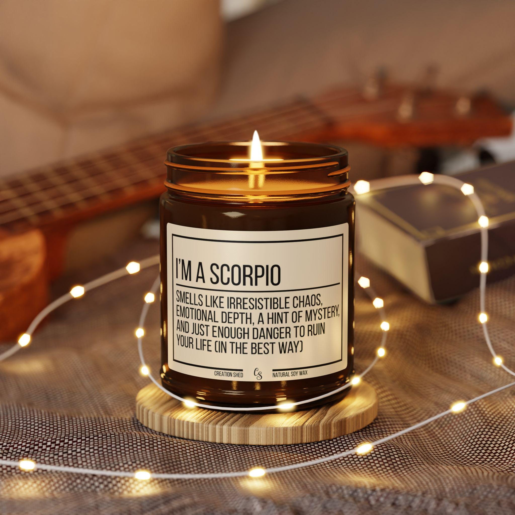 Funny Scorpio Candle, Scorpio Zodiac Gift, Scorpio Scented Candle
