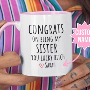 Tazas divertidas para hermanas, idea de regalo para hermanas, regalo presente para hermanas de hermanas, copa para hermanas, regalo para hermanas, regalos personalizados para hermanas, regalo personalizado para hermanas