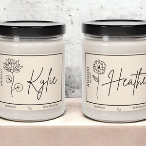 Personalized Birth Flower Candle, Custom Birth Month Gift, Trendy Birthday Gift, Birth Month Flower Gift, Personalized Birthday Gift image 10