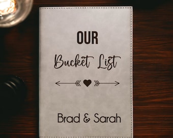 Carnet de notes avec liste de seaux - Organisatrice de voyage personnalisée, cadeau de mariage personnalisé, cadeaux romantiques uniques pour couple, cadeau de voyage pour diplômés