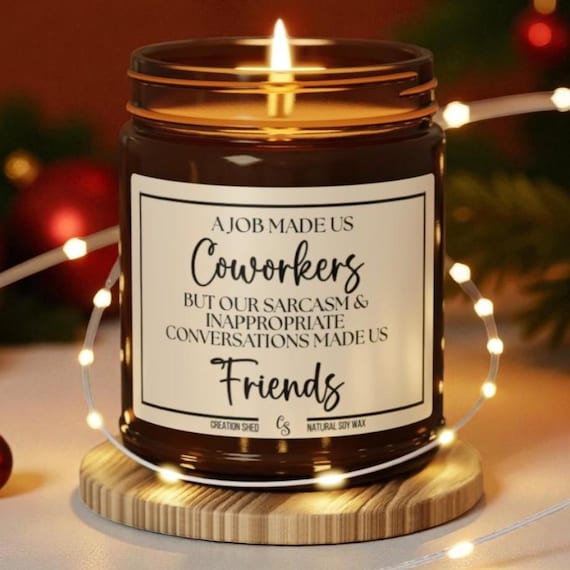 Funny Coworker Candle Gift, Coworker Friend Gift, Coworker Bestie, A Job Made Us Coworkers, Gift for Work Bestie Friends Gift for Employee