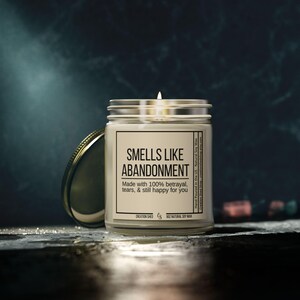 Smells Like Abandonment Candle, Moving Away Gift, Coworker Leaving, Goodbye Gift for Coworker, Gift for Friend, Funny Retirement Present image 2
