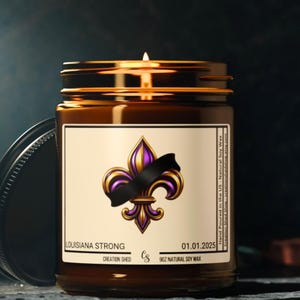 Louisiana Strong Candle, New Orleans Remembrance Candle, New Orleans Event Candle, New Orleans Love Candle, New Orleans Love Gift