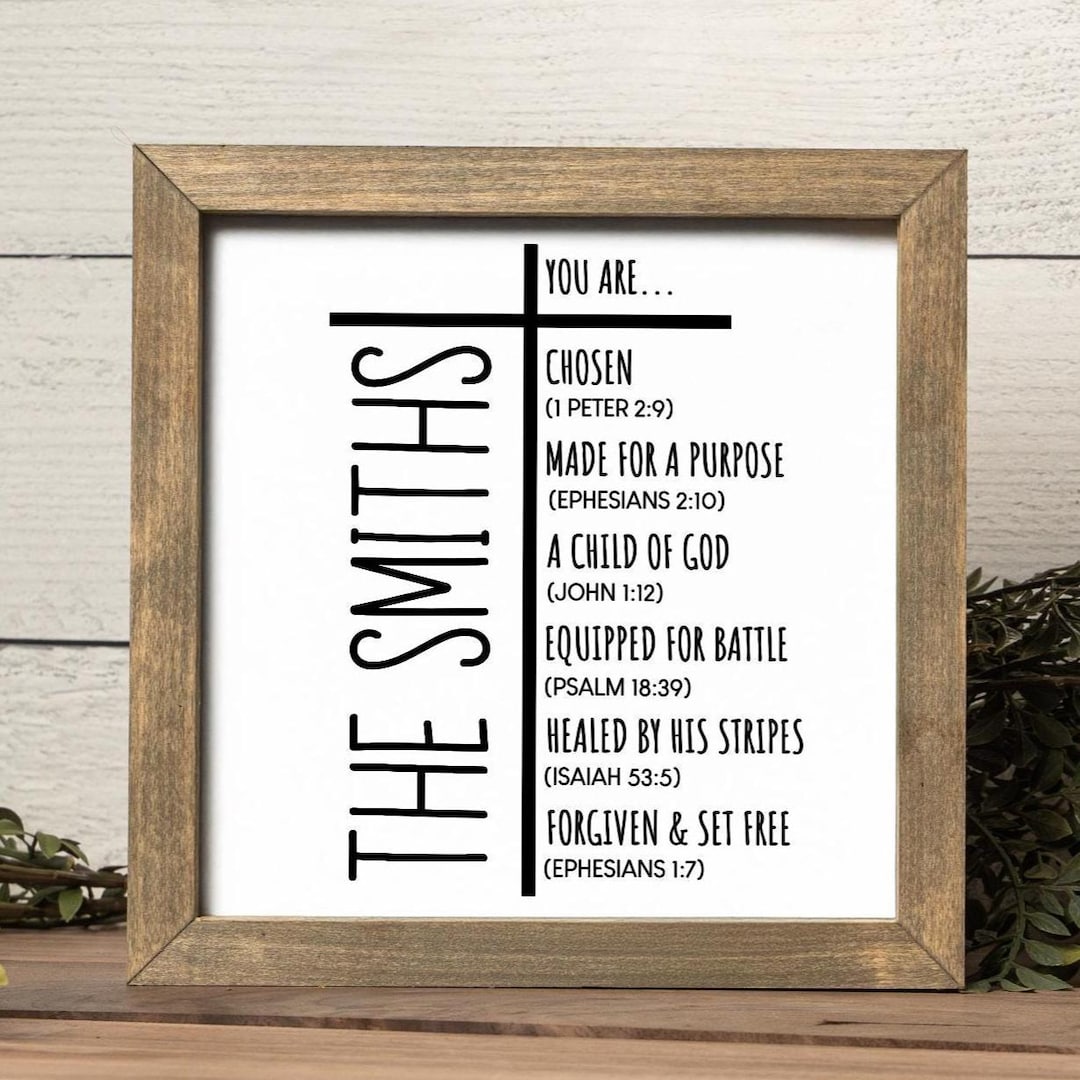 Personalized Christian Wood Sign, Scripture Home Decor, Religious Gift ...