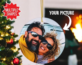 Adorno de foto personalizado, adorno de foto de Navidad, adorno de Navidad personalizado, adornos de pareja, adornos de Navidad, adorno de foto
