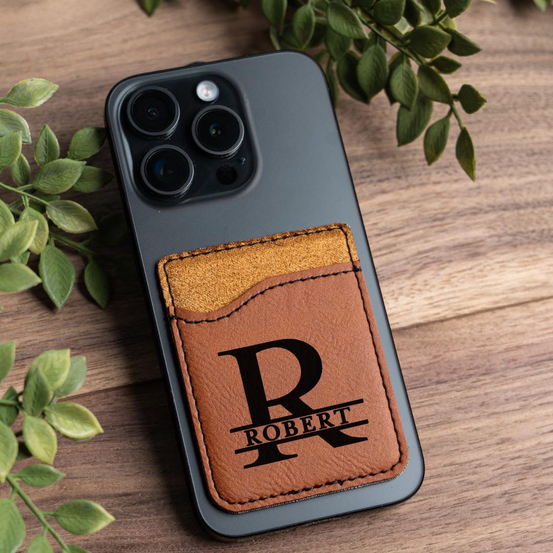 Personalized Phone Wallet, Card Holder, Stick on Monogrammed Phone