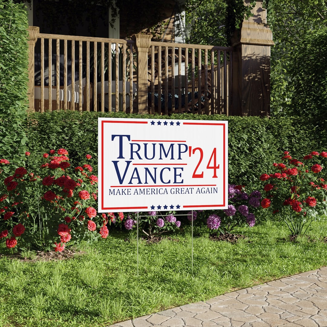 Trump Vance 2024 Yard Sign, Trump Vance Lawn Sign, Trump JD Vance 2024 ...