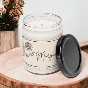 Personalized Birth Flower Candle, Custom Birth Month Gift, Trendy Birthday Gift, Birth Month Flower Gift, Personalized Birthday Gift image 7
