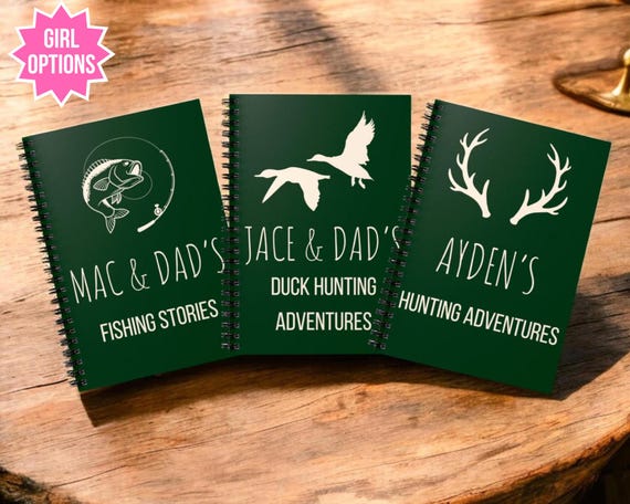 Personalized Hunting Journal, Custom Hunting Adventure Book for Son, Personalized Fishing and Hunting Gifts for kids, Kids Adventure Book