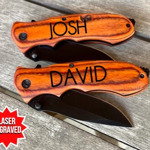 Personalized Pocket Knife for Groomsmen, Groomsmen Knives, Engraved Groomsman Knife, Groomsmen gifts, Groomsmen Proposal, Personalized Knife