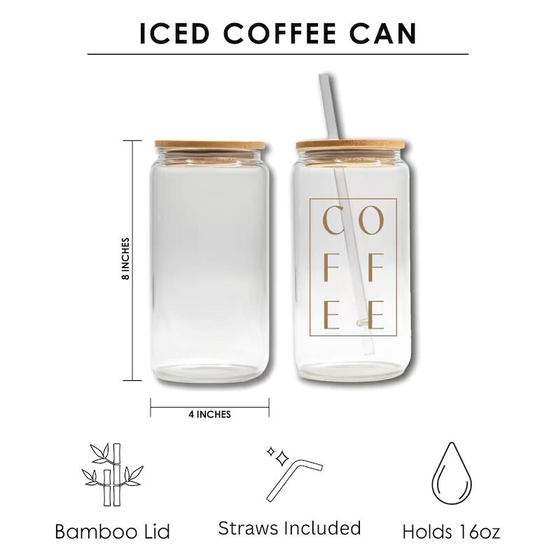 Fall Iced Glass Coffee Cup, Tis The Season, Fall Glass Cup with Lid and Straw, Glass Tumbler, Glass Can, Fall Gifts, Coffee Football Pumpkin image 5